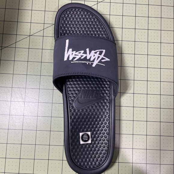 Stussy x Nike Benassi Sandals, Men\'s Off Noir Slides CW2787-001 Black Size 11 main image 6